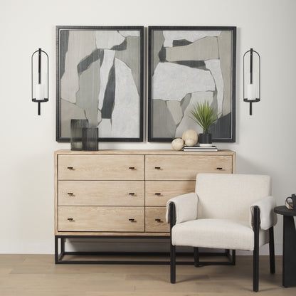 Kero 5.9L x 6.9W x 24.0H Black Metal Wall Candle Holder