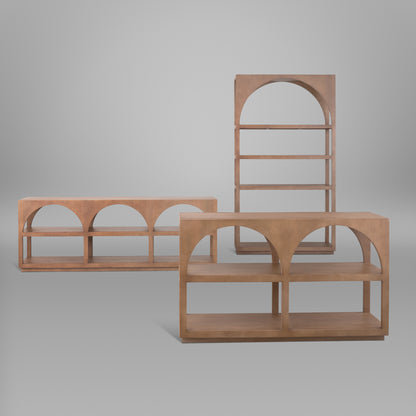 Bela Small Arched Console Table Medium Brown Wood