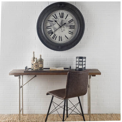 Oliver Black Metal/Glass Caged Table Candle Holder