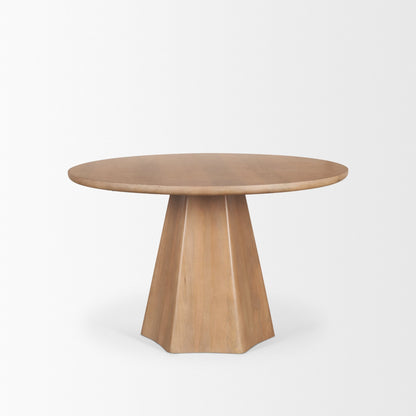 Jovani 48" Solid Light Brown Mango Wood Round Dining Table