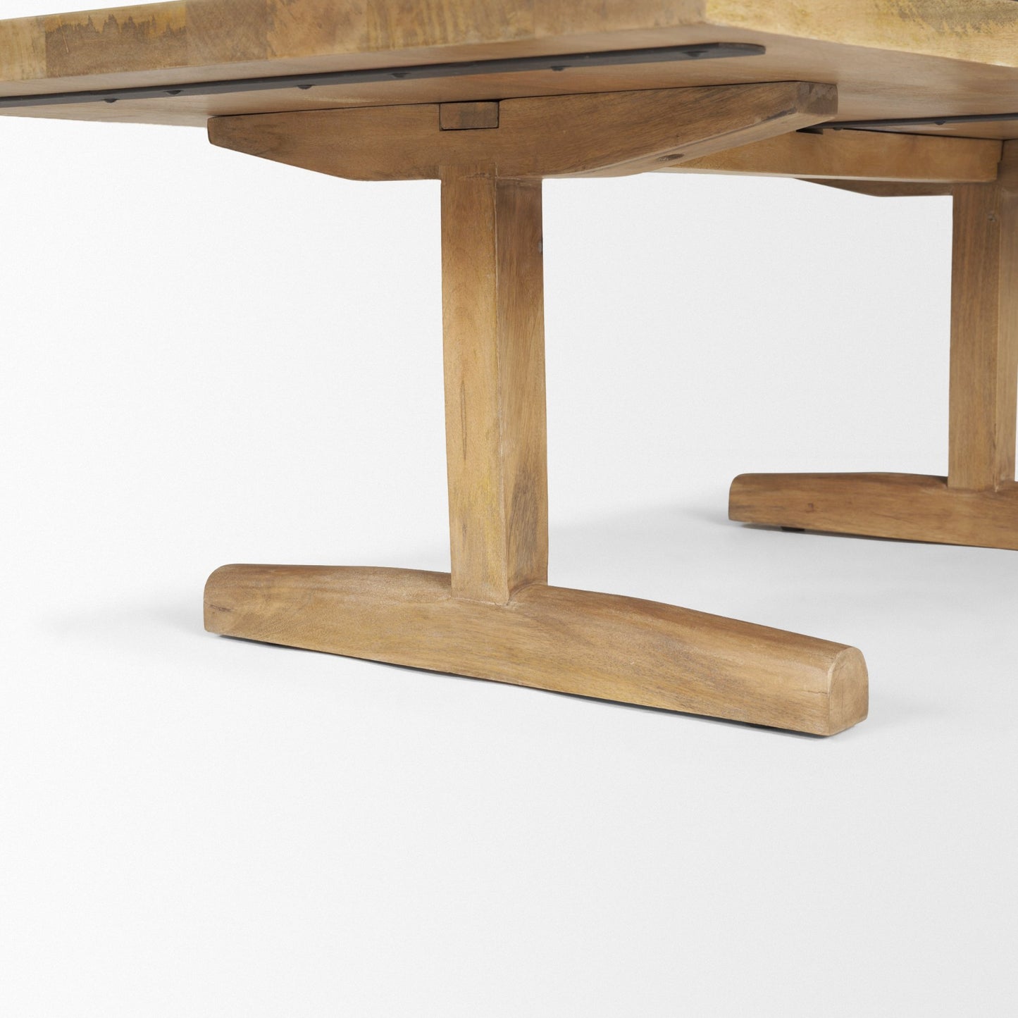 Viktor 55"L Light Brown Solid Wood Coffee Table