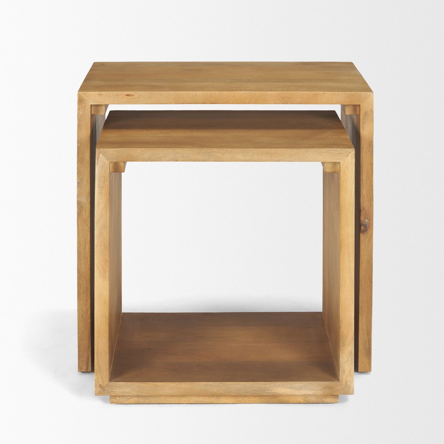 Alanna 22.0L x 15.0W x 22.0H Set of 2 Brown Wood Nesting Accent Tables