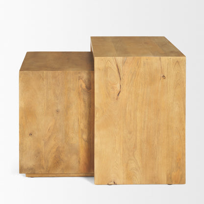 Alanna 22.0L x 15.0W x 22.0H Set of 2 Brown Wood Nesting Accent Tables