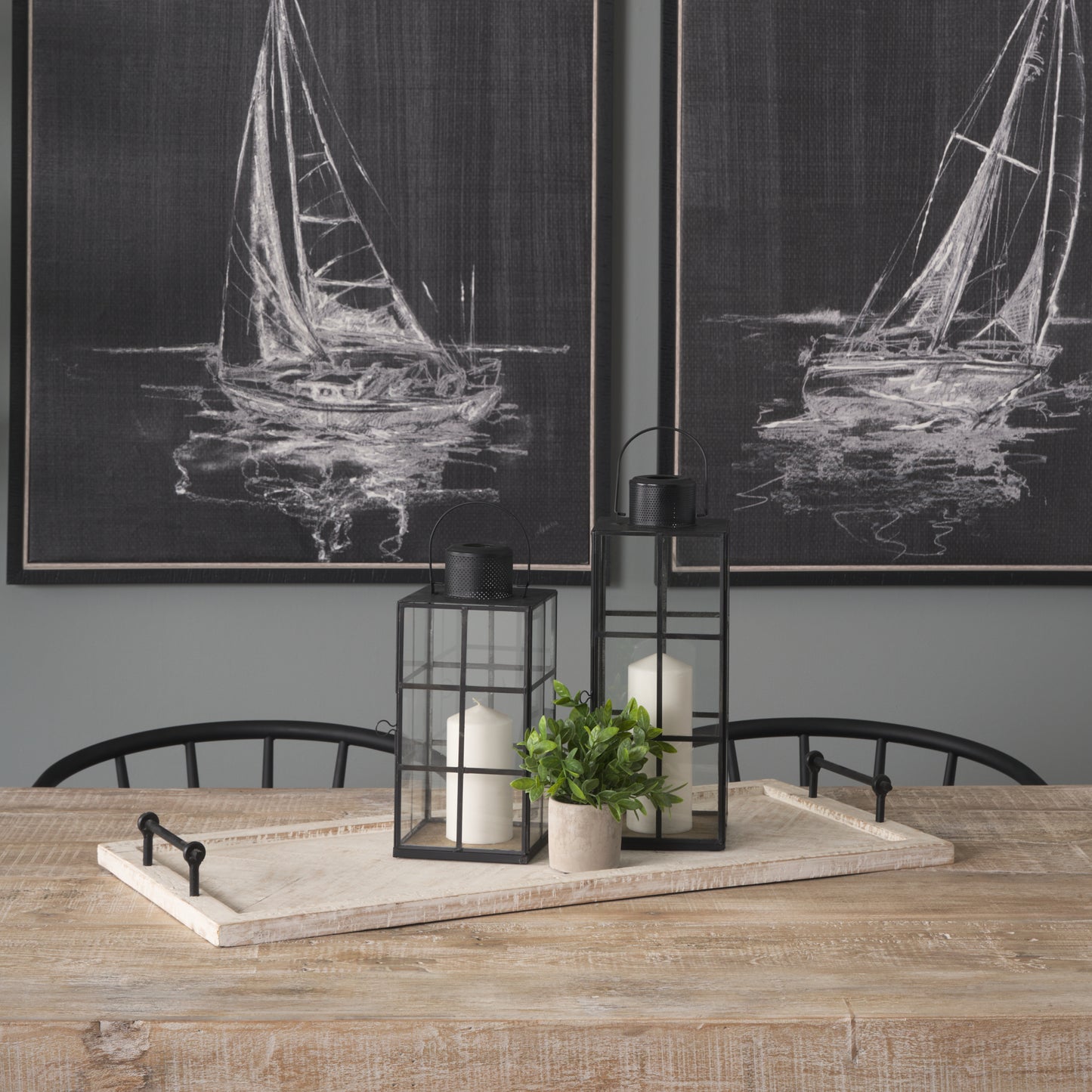 Alfred 35L x 16W Natural Wooden Herringbone Rectangular Tray