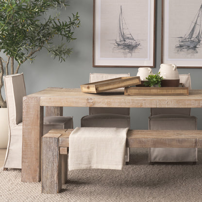 Sonny 23.6L x 23.6W x 2.0H Set of Two Brown Wood and Wicker Square Trays