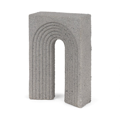 Kacia Resin Textured Concrete Gray Decorative Object
