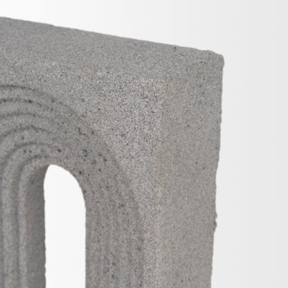 Kacia Resin Textured Concrete Gray Decorative Object