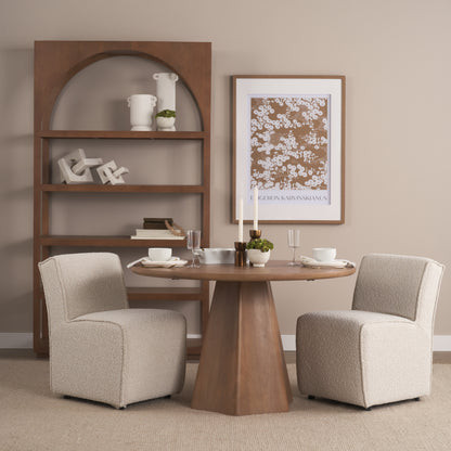 Jovani 48" Solid Light Brown Mango Wood Round Dining Table