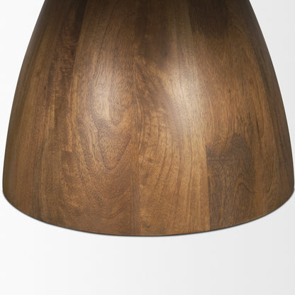 Allyson Round Brown Pedestal w/ Pink Marble Top Coffee Table