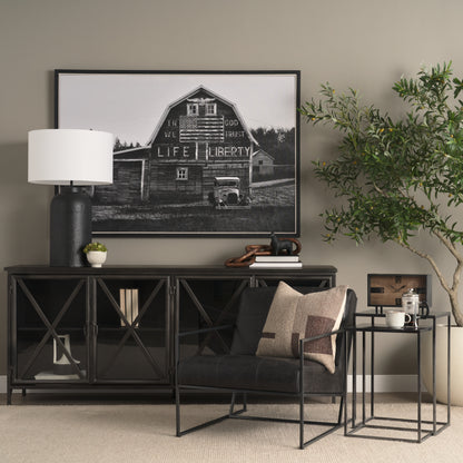 Kasey (Set of 2) 17.7L x 12.6W x 24.4H Galvanized Metal Nesting Accent Tables