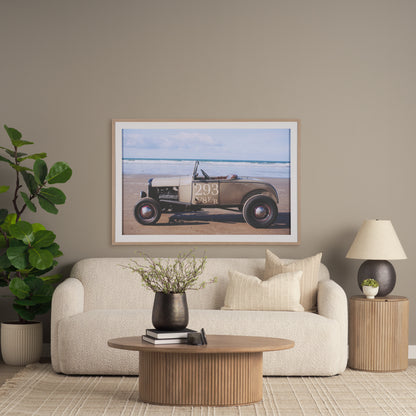 Terra 48L x 28W x 15H Light Brown Wood Oval Fluted Coffee Table