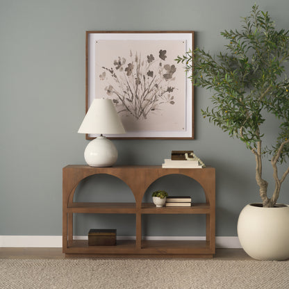 Bela Small Arched Console Table Medium Brown Wood