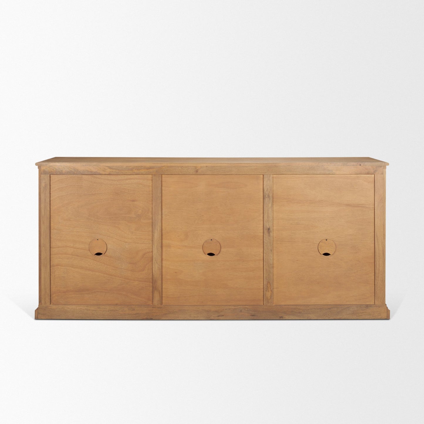Baron Light Brown Solid Wood w/ Antiqued Brass Knobs 3-Drawer 6-Door Sideboard