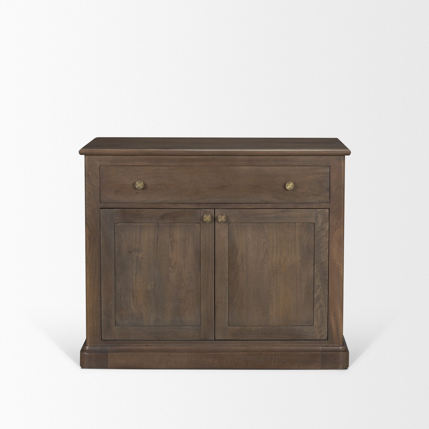 Baron Dark Brown Solid Wood w/ Antique Knobs 2-Door Accent Cabinet