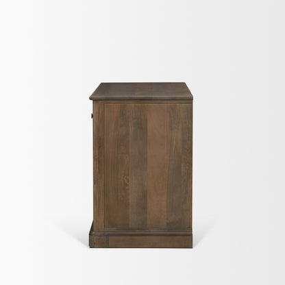 Baron Dark Brown Solid Wood w/ Antique Knobs 2-Door Accent Cabinet