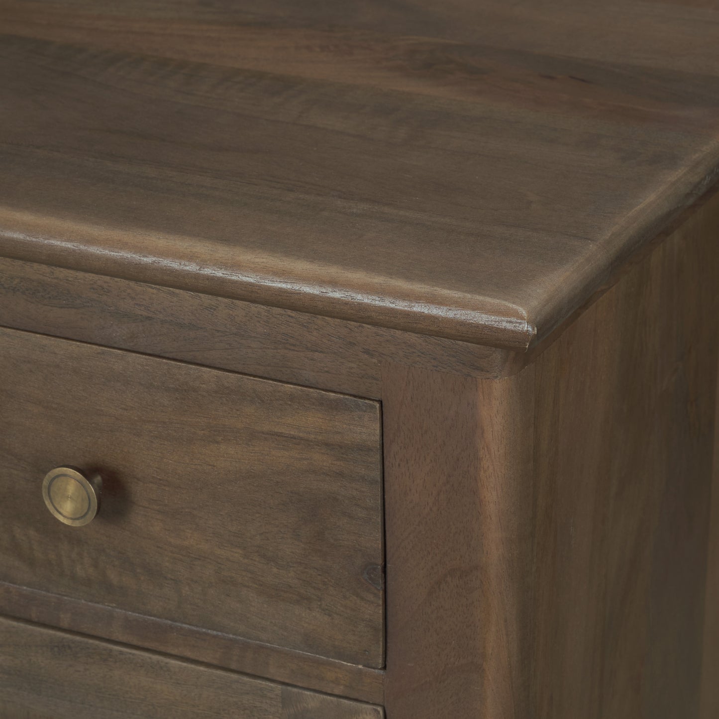 Baron Dark Brown Solid Wood w/ Antique Knobs 2-Door Accent Cabinet