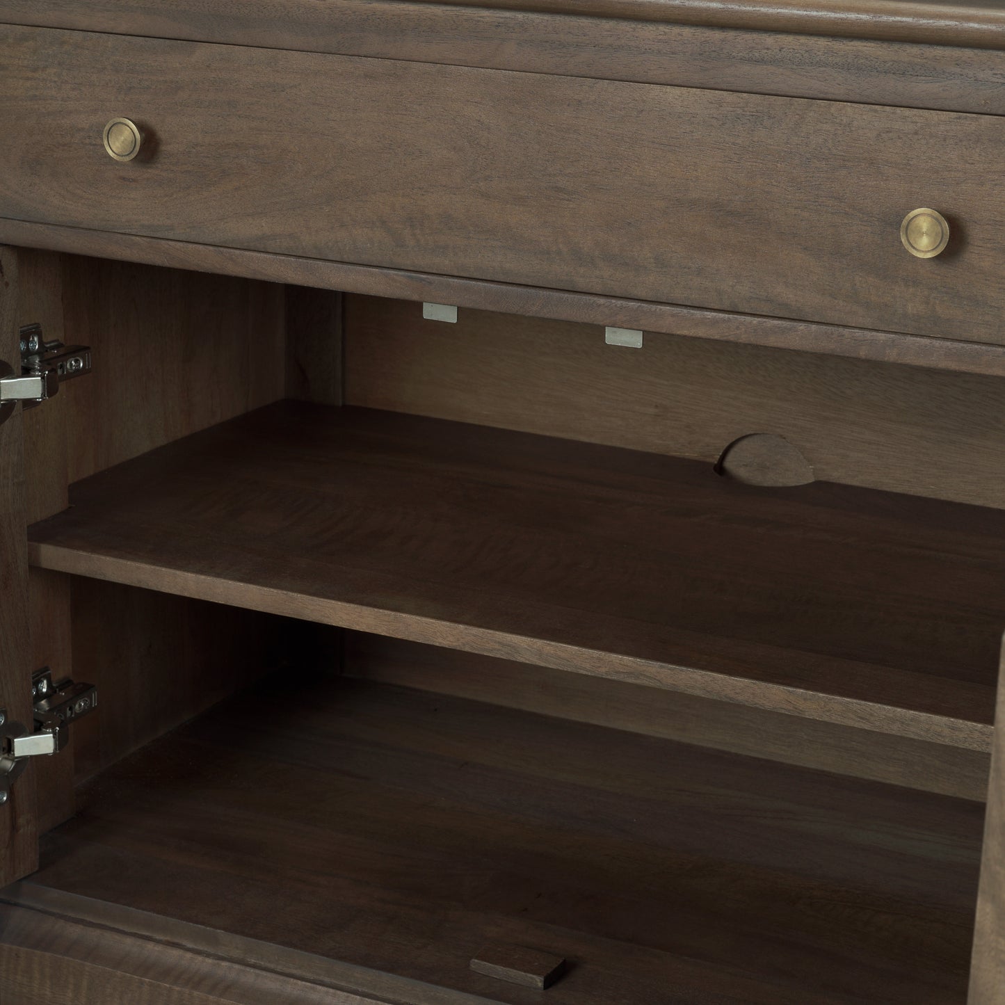 Baron Dark Brown Solid Wood w/ Antique Knobs 2-Door Accent Cabinet