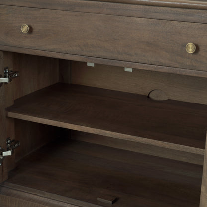 Baron Dark Brown Solid Wood w/ Antique Knobs 2-Door Accent Cabinet