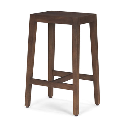 Colony Medium-Dark Brown Solid Wood Counter Stool