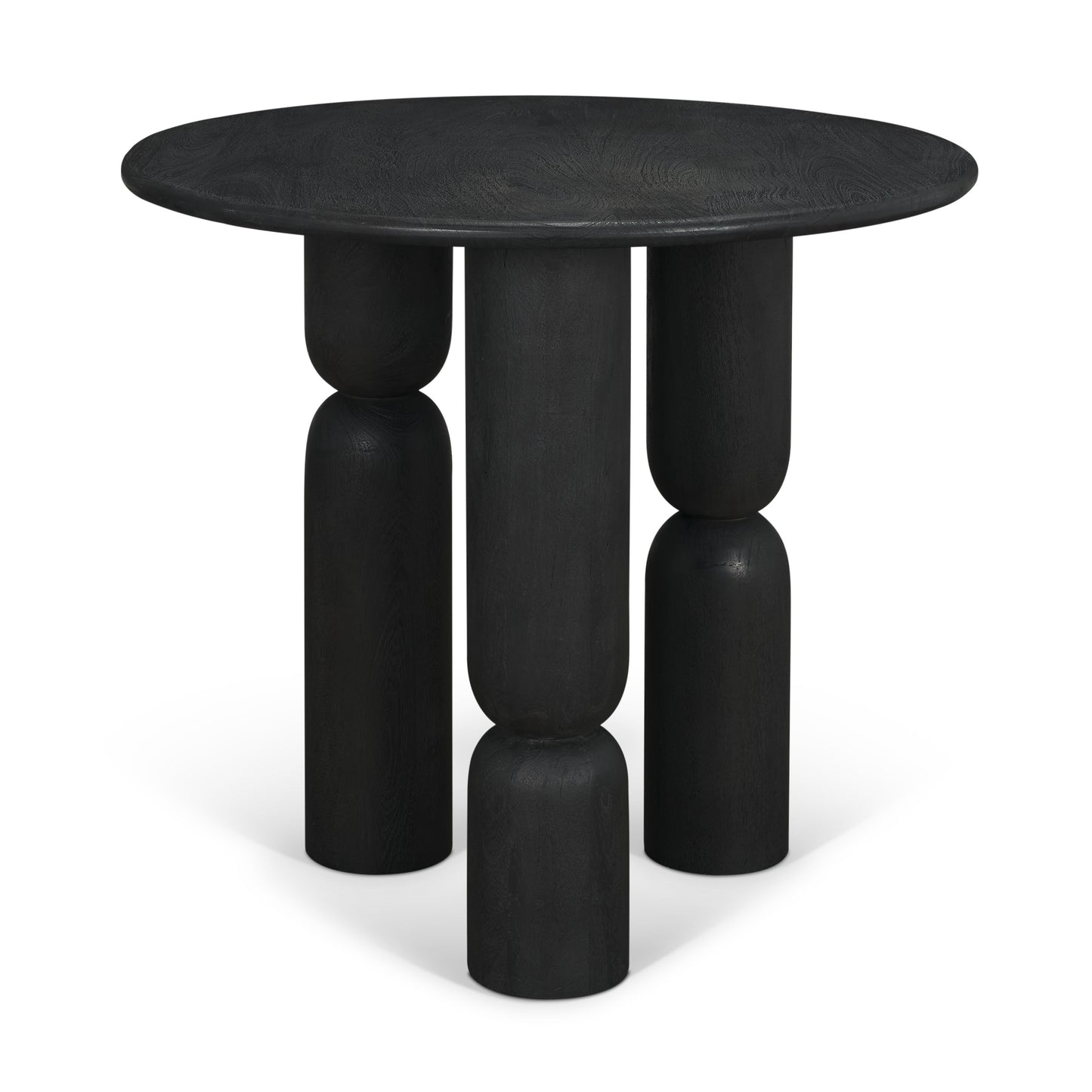 Sonel Matte Black Wood Pedestal Foyer Table
