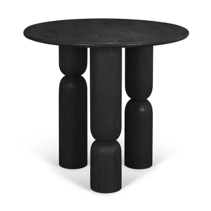 Sonel Matte Black Wood Pedestal Foyer Table