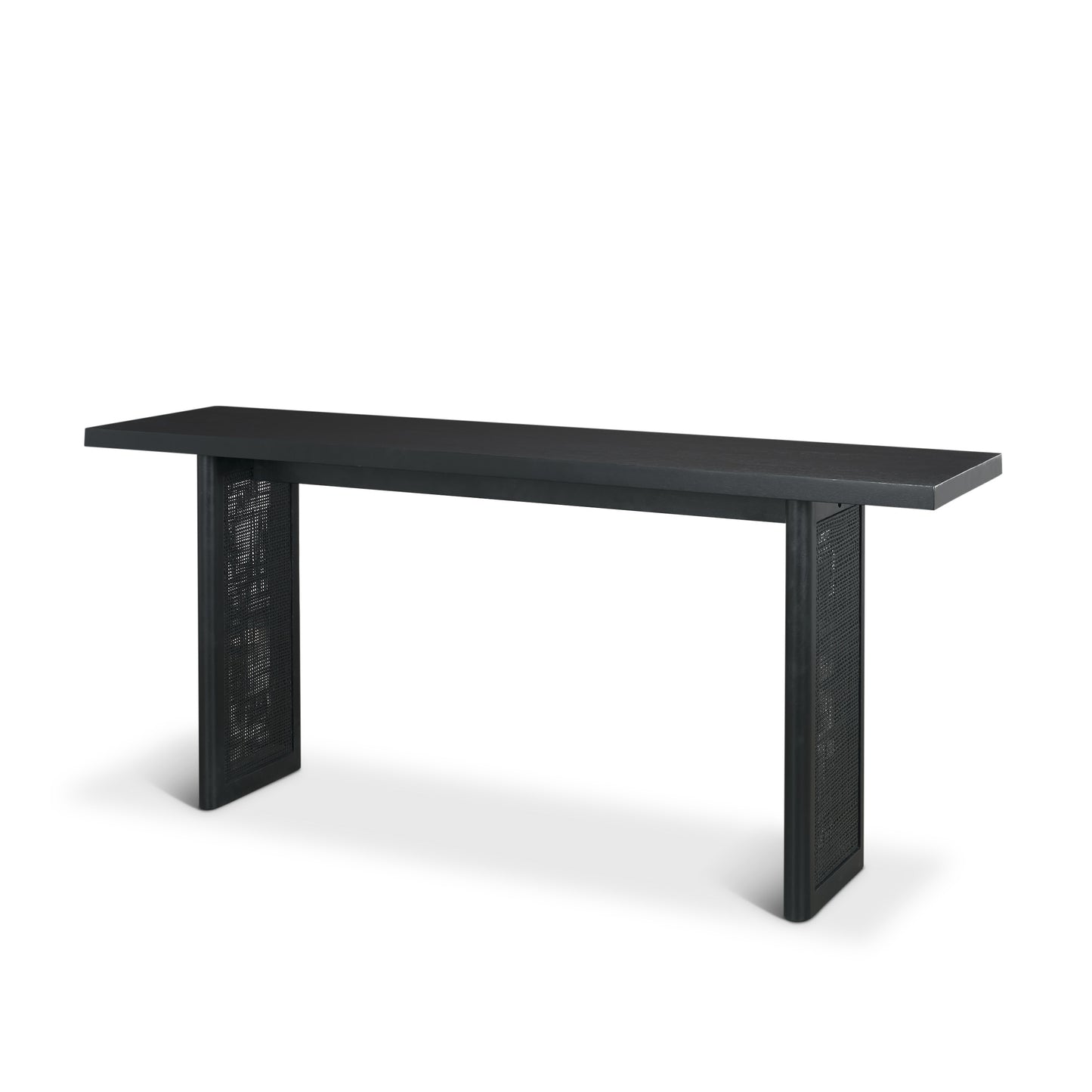 Grier 65" Black Wood w/ Black Cane Console Table