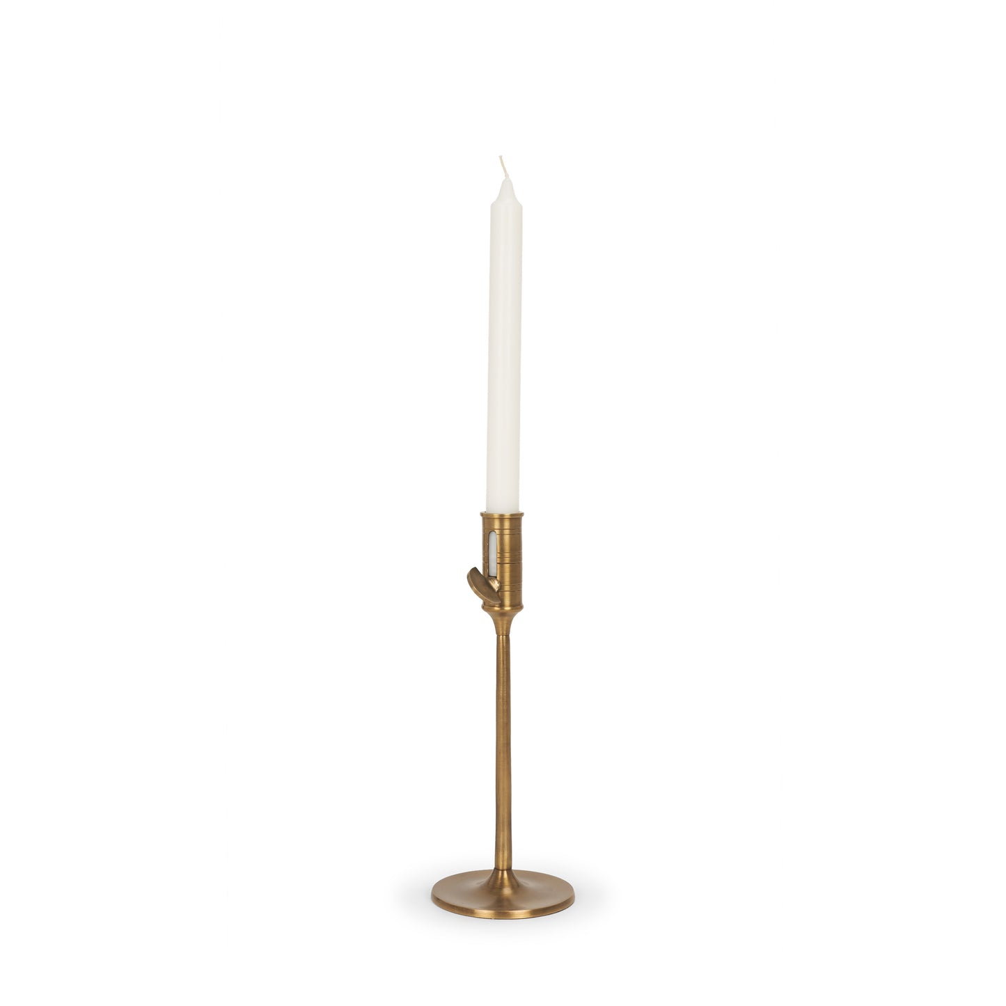 Chantria Small Solid Natural Brass Adjustable Taper Candle Holder