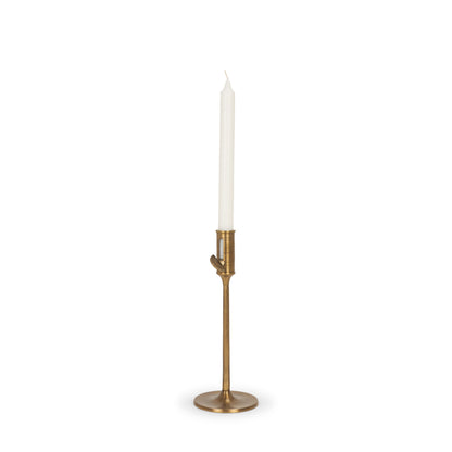 Chantria Small Solid Natural Brass Adjustable Taper Candle Holder