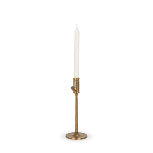 Chantria Small Solid Natural Brass Adjustable Taper Candle Holder