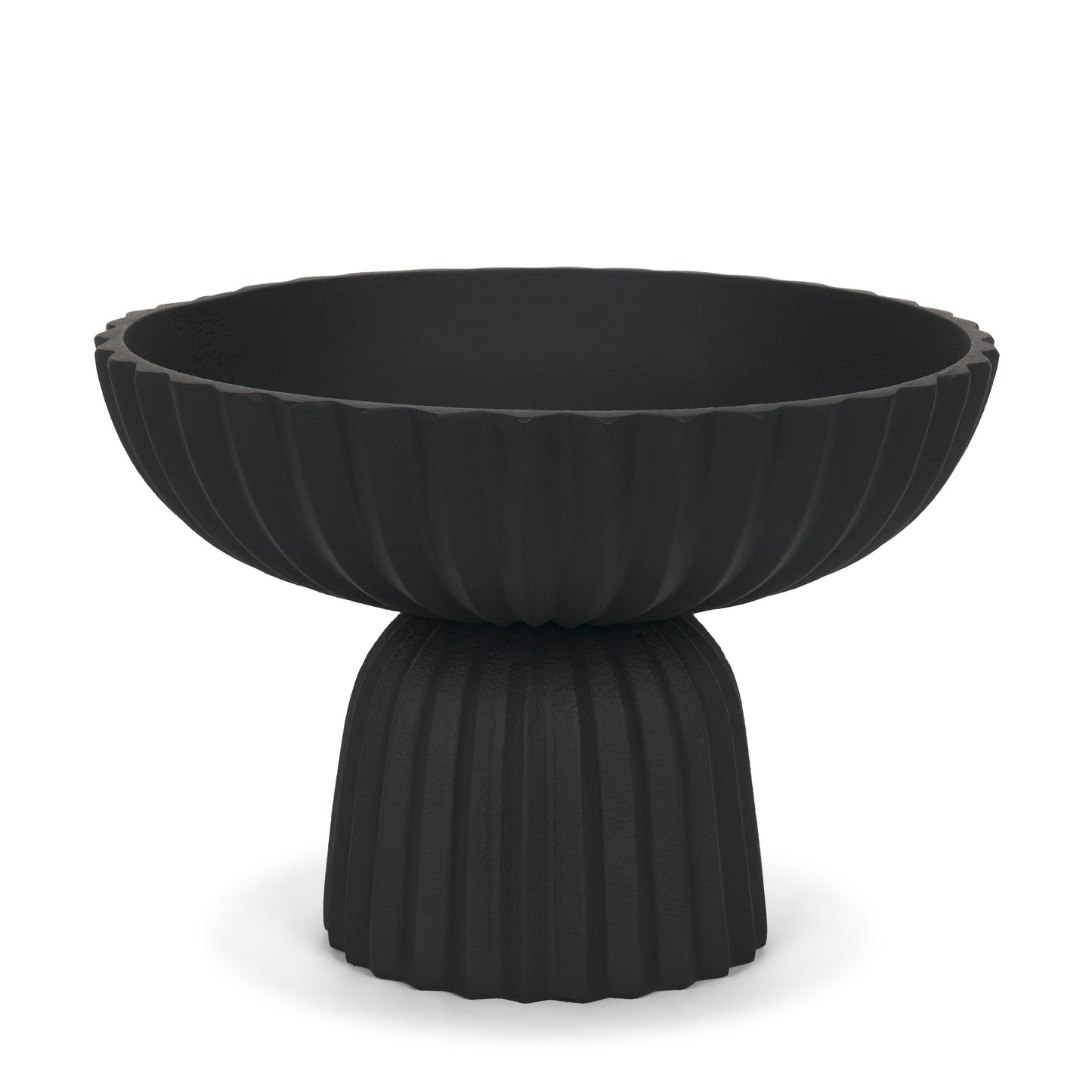 Ciaran Smooth Fluted Matte Black Metal Decorative Bowl