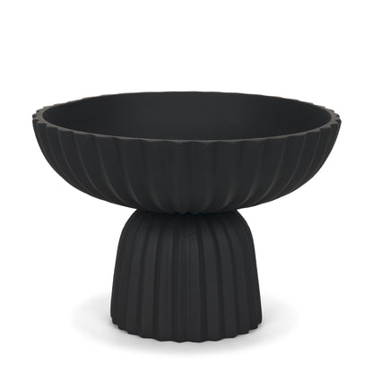 Ciaran Smooth Fluted Matte Black Metal Decorative Bowl