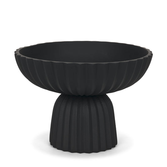 Ciaran Smooth Fluted Matte Black Metal Decorative Bowl