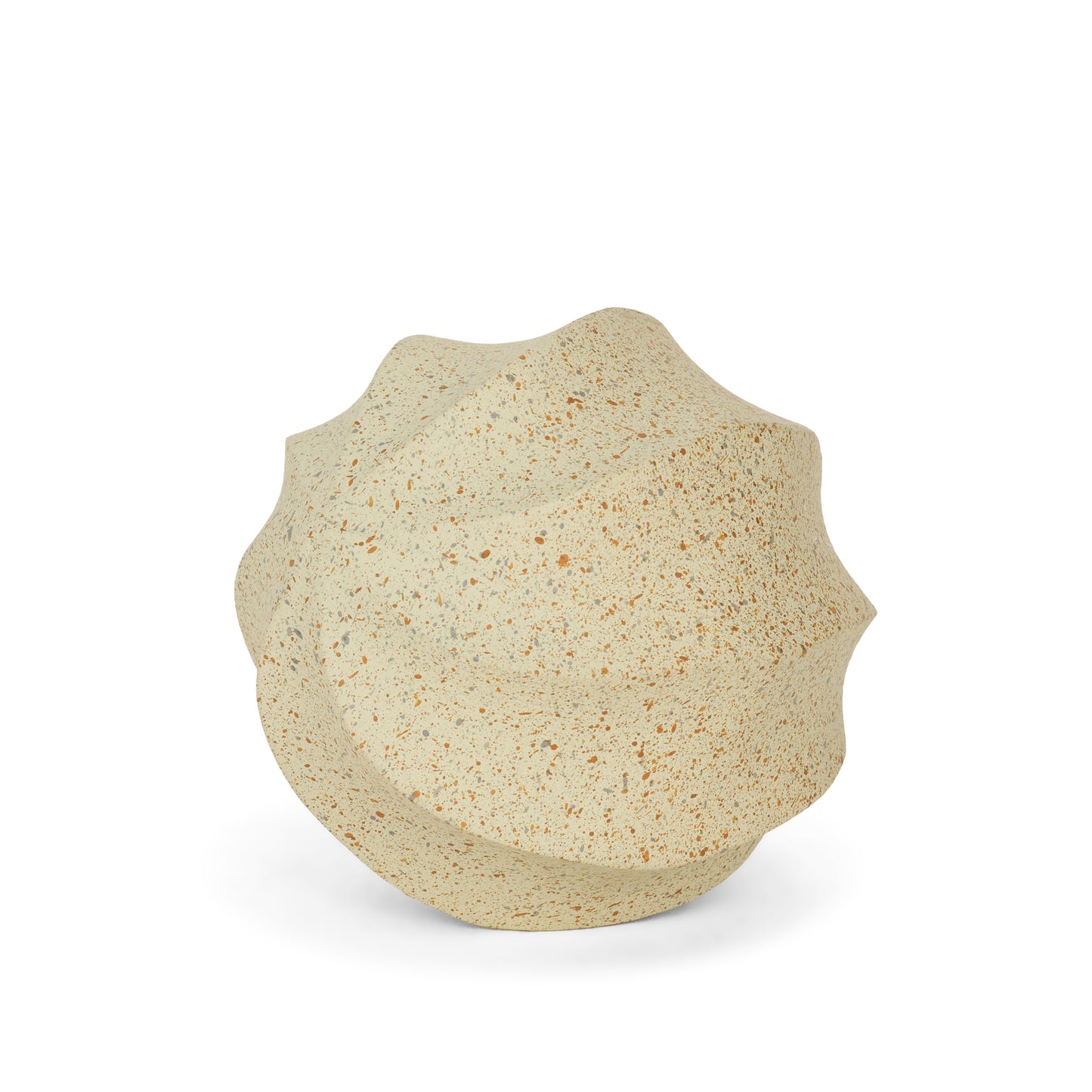 Imani Small Sculptural Textured Beige Metal Decorative Orb Object