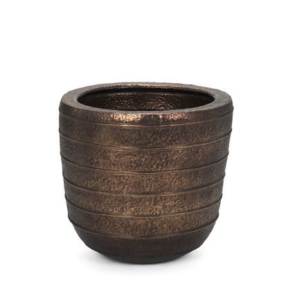 Aivana Large Antiqued Gold Metal Floor Vase