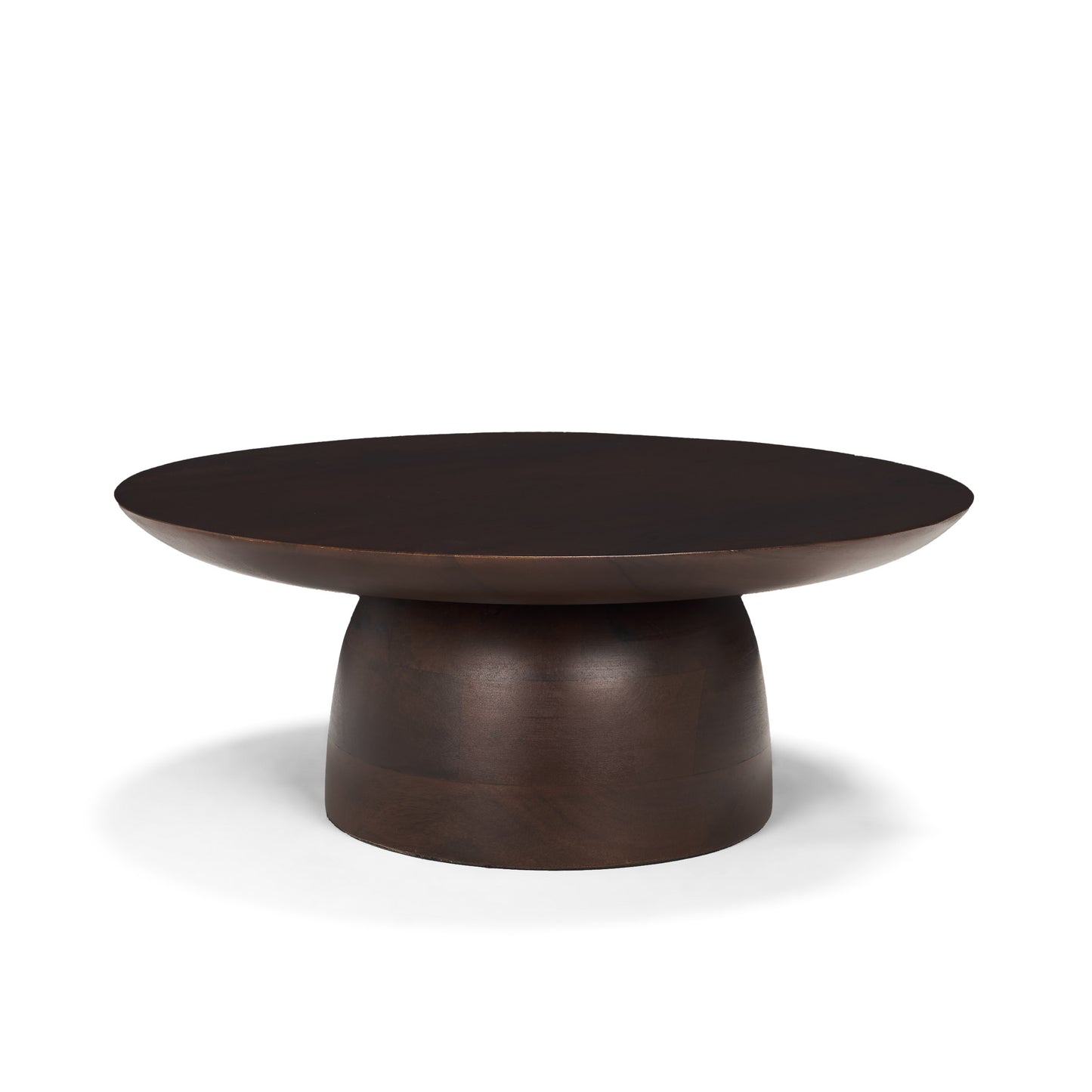 Sadira Small Mid-Dark Brown Solid Wood Round Riser