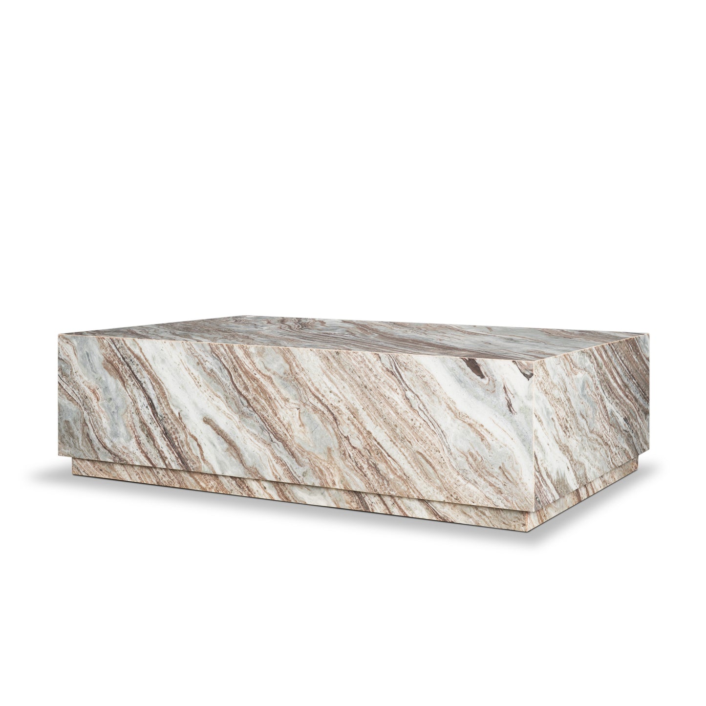 Matteo Solid Pink Marble Rectangular Coffee Table