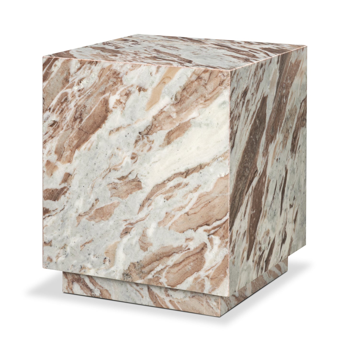 Matteo Solid Pink Marble Square Side Table