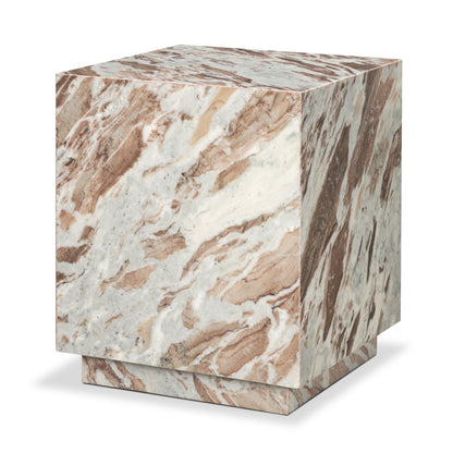Matteo Solid Pink Marble Square Side Table
