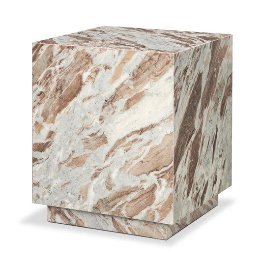 Matteo Solid Pink Marble Square Side Table
