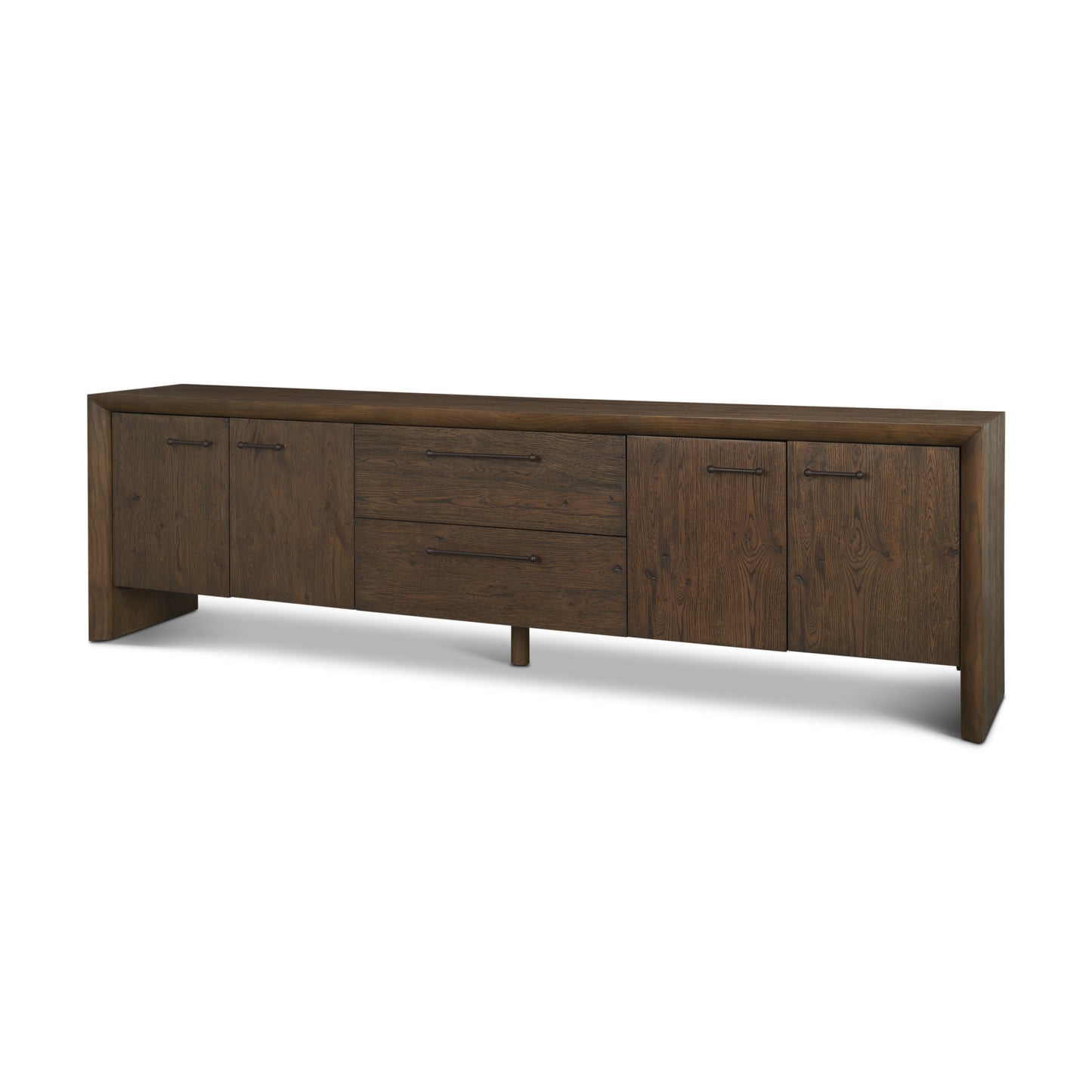 Belford 94" Dark Brown Oak Wood Media Console