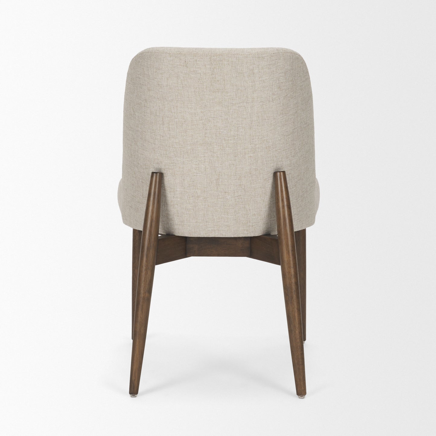 Abbie Curved Back Oatmeal Fabric Armless Dining Chair