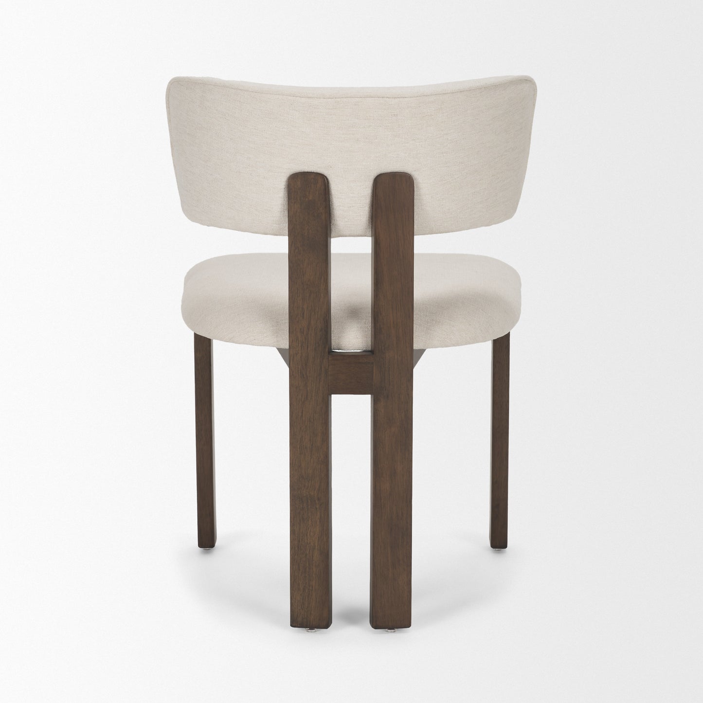 Soho Curved Open Back Cream Chenille Tripod Frame Dining Chair