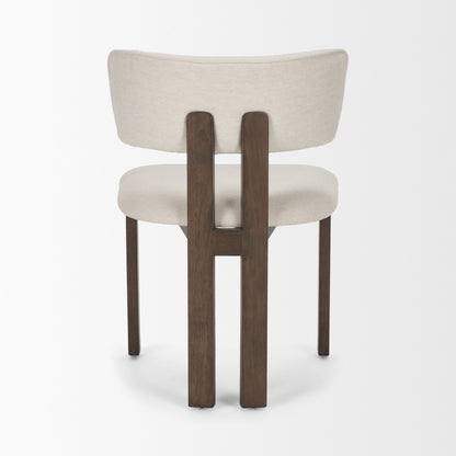 Soho Curved Open Back Cream Chenille Tripod Frame Dining Chair