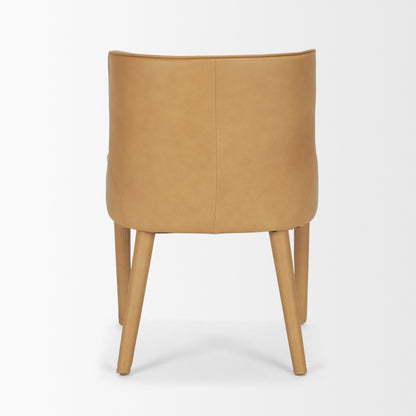 Nolan Slope Tan Leather Dining Chair