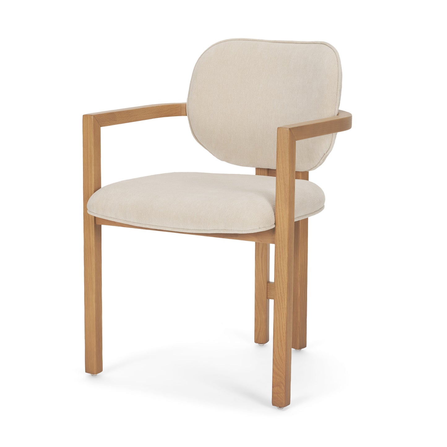 Carlisle Curved Back Cream Chenille Tripod Frame Dining Armchair