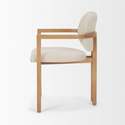 Carlisle Curved Back Cream Chenille Tripod Frame Dining Armchair