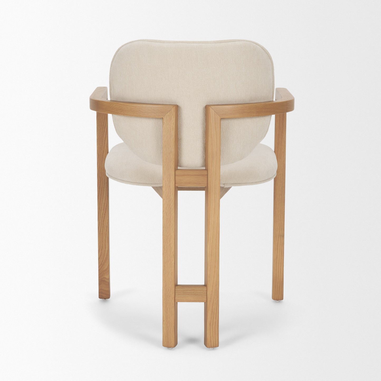 Carlisle Curved Back Cream Chenille Tripod Frame Dining Armchair