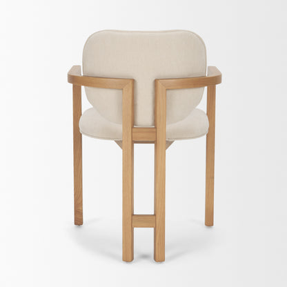 Carlisle Curved Back Cream Chenille Tripod Frame Dining Armchair