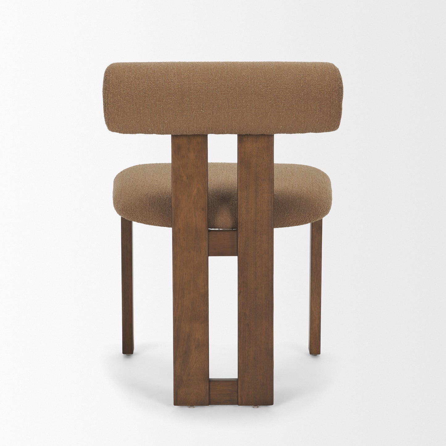 Tribeca Curve Open Back Mocha Fabric Tripod Frame Dining Chair