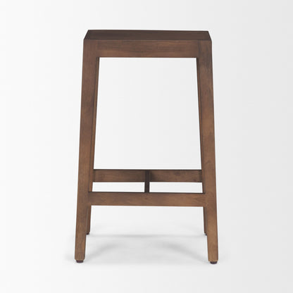 Colony Medium-Dark Brown Solid Wood Counter Stool